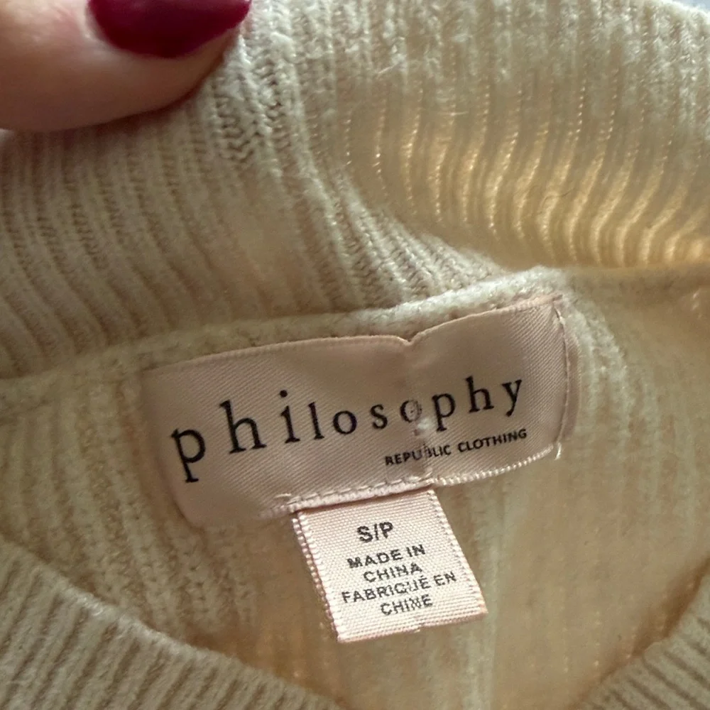 Philosophy Cream V-Neck Sweater - Picture 2 of 2